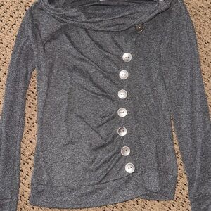 Gray Button-Up Sweater